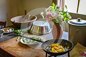 Eggs in a Cast Iron Skillet - Kitchen Table