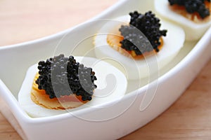 Eggs with caviar