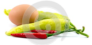 Eggs , chilli , vegetable, vegetable zucchini,Tablets colored