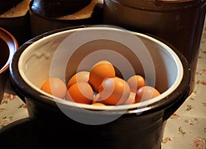 Eggs In Crockery Bowl