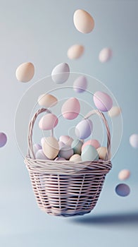 Eggs drop from the basket