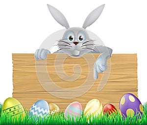 Eggs and Easter bunny sign