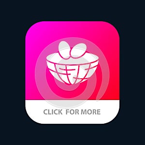 Eggs, Easter, Egg, Spring Mobile App Button. Android and IOS Glyph Version