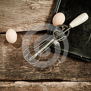Eggs and an egg beater