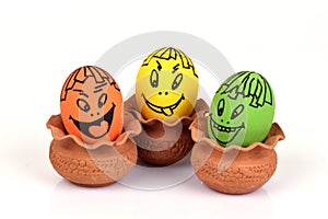 Eggs faces.