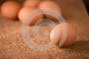 Eggs from farm to the market for raw material to cooking by chef