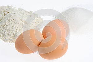 Eggs flour sugar
