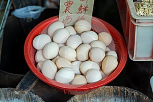 Eggs. Fresh eggs on a open market.