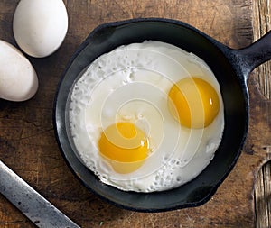 Eggs in frying pan