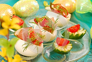 Eggs with ham for easter