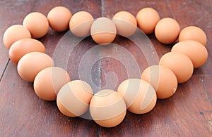 Eggs, heart shape