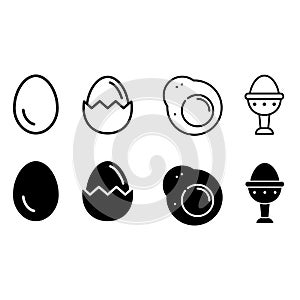 Eggs icon vector set. poultry farm illustration sign collection. hennery symbol.