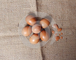 Eggs isolated on a bright background. Front photo. Egg wallpapers.