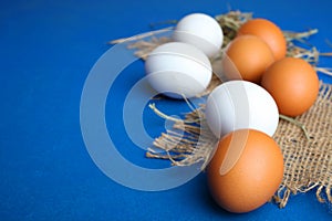 Eggs lie on a sacking