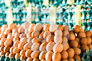 Eggs in a market in Peru, South America.