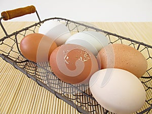 Eggs with natural coloring photo