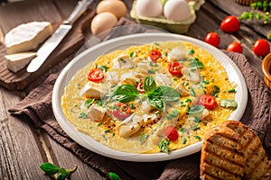 Eggs omelette with vegetables