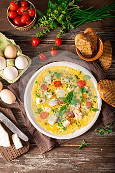 Eggs omelette with vegetables