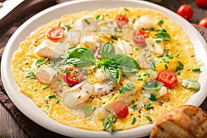 Eggs omelette with vegetables