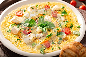 Eggs omelette with vegetables