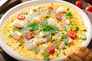 Eggs omelette with vegetables