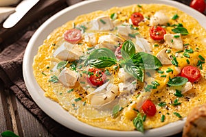 Eggs omelette with vegetables