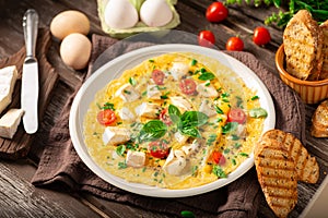 Eggs omelette with vegetables