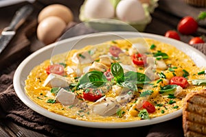 Eggs omelette with vegetables