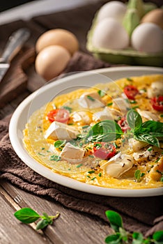 Eggs omelette with vegetables