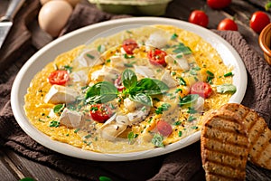 Eggs omelette with vegetables