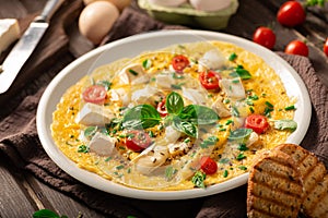 Eggs omelette with vegetables