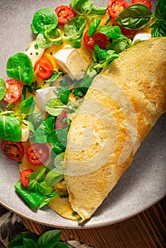 Eggs omelette with vegetables