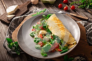 Eggs omelette with vegetables