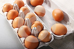 Eggs package, closeup