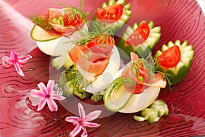 Eggs with parma ham for easter