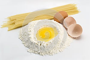 Eggs, pasta and flour