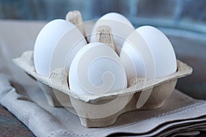 Eggs in pasteboard box