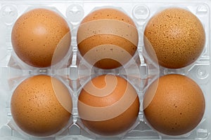 Eggs in the plastic package