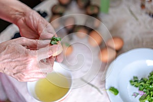 Eggs are prepared for painting and ornamenting for Easter