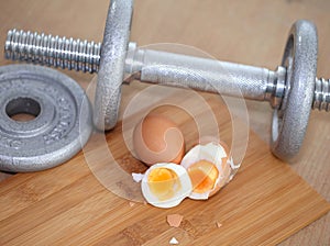 Eggs protein diets and dumbbells