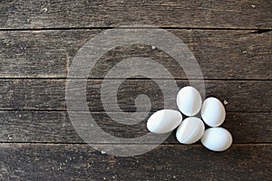 Eggs on a Rustic Table.