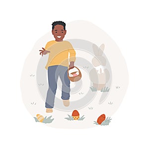 Eggs scavenger hunt abstract concept vector illustration.