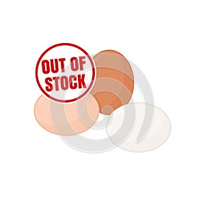 Eggs shortage illustration on white background