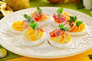 Eggs stuffed with creamy mousse