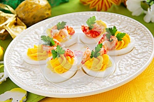 Eggs stuffed with creamy mousse