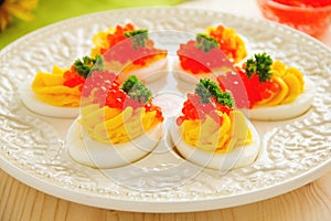 Eggs stuffed with creamy mousse