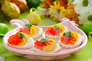 Eggs stuffed with creamy mousse