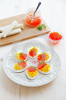 Eggs stuffed with creamy mousse