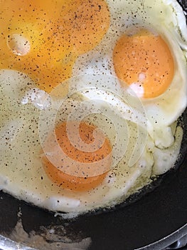 Eggs sunny side up 3 yolks