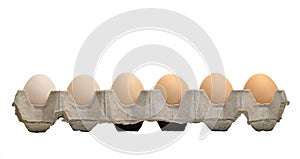Eggs tray on white isolation
